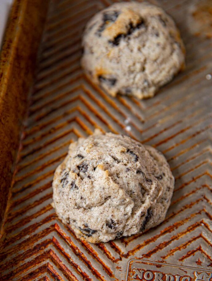 Oreo Cheesecake Cookie on baking sheet