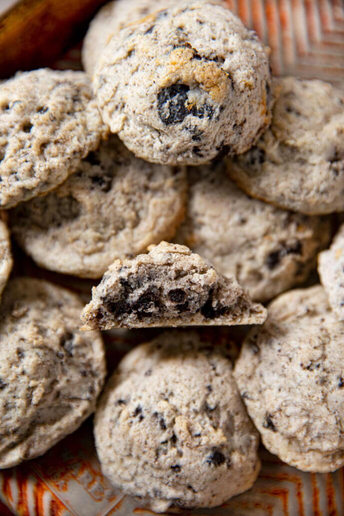 Oreo Cheesecake Cookies in a pile