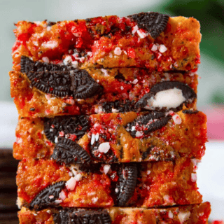 stack of minty bread with cookies and cream