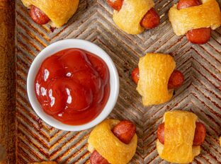 Tray full of Pigs in a blanket