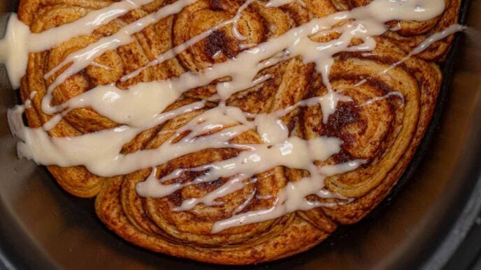 close up of roll with icing 