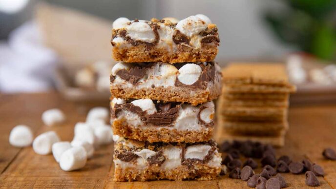 Smores Bars in stack