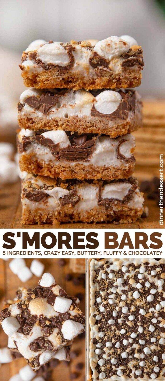 Collage of Smores Bars photos