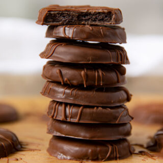 Thin Mint Cookies Dipped in Chocolate