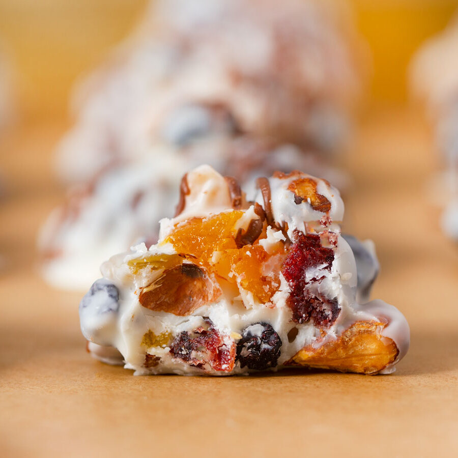 White Chocolate Fruit and Nut Clusters Dinner, then Dessert