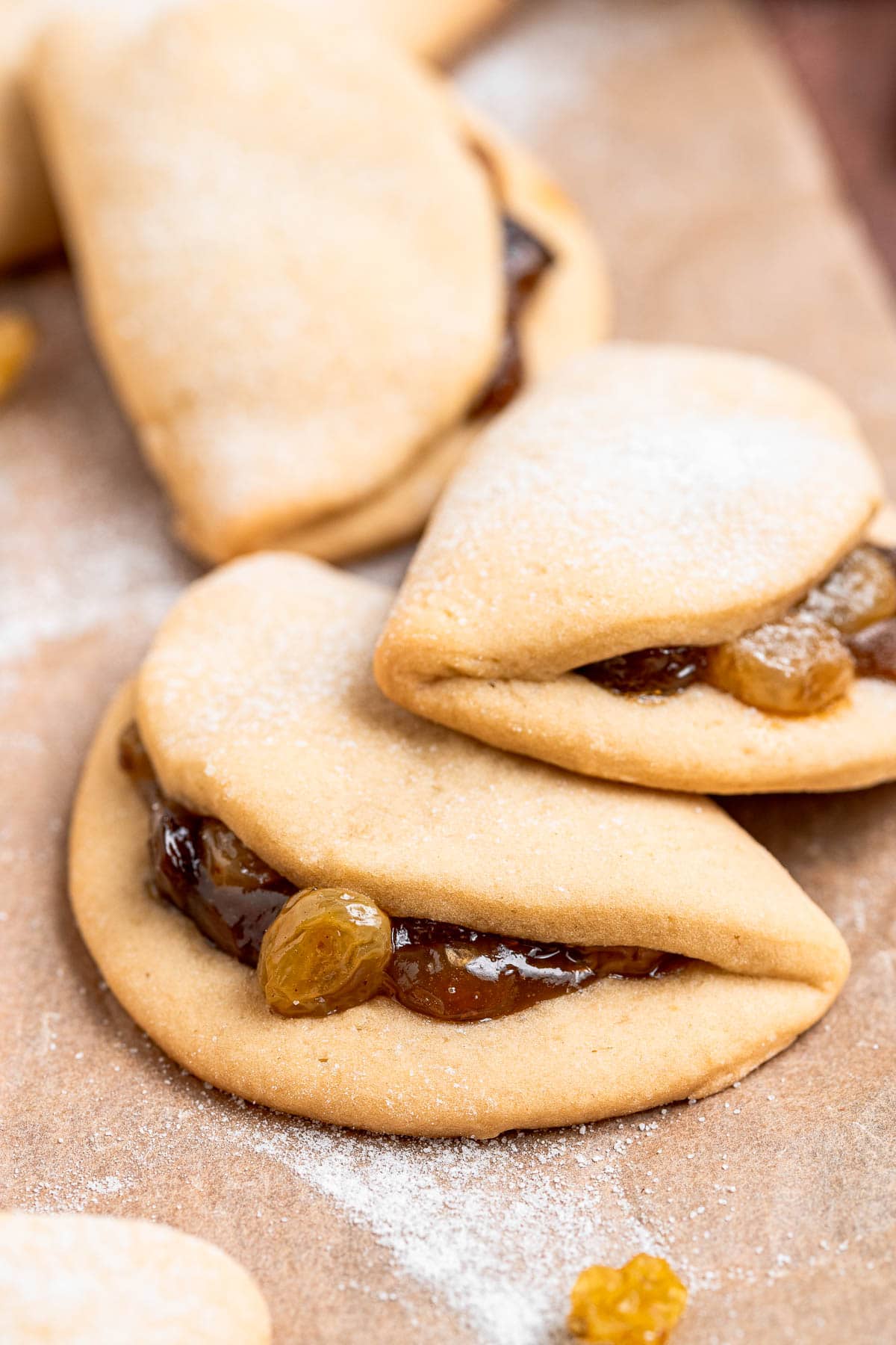 Raisin Filled Cookies on countertop