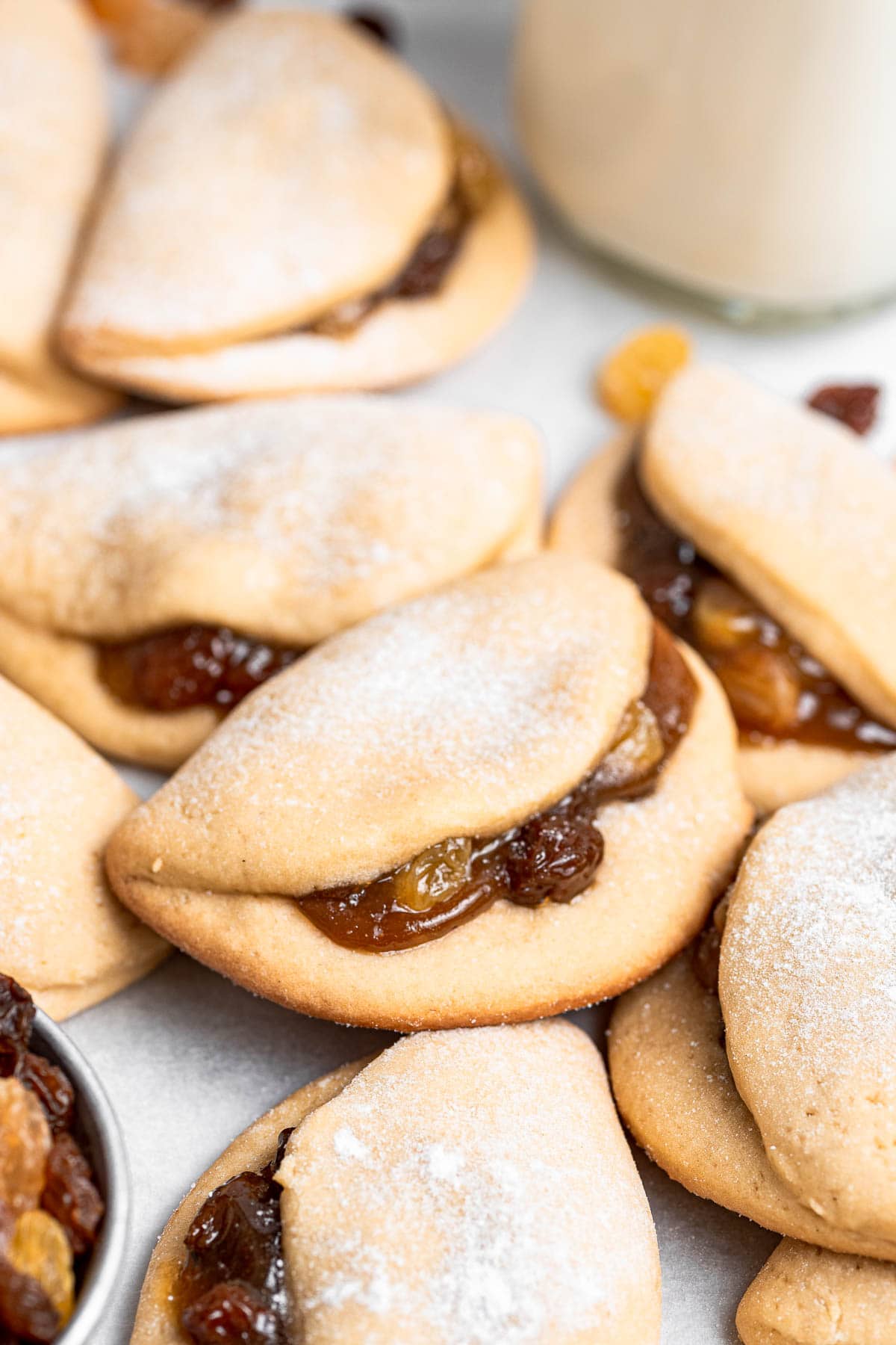 Raisin Filled Cookies on countertop