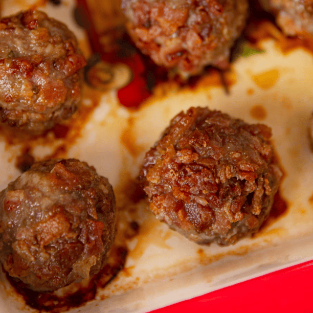 meatballs in a baking dish