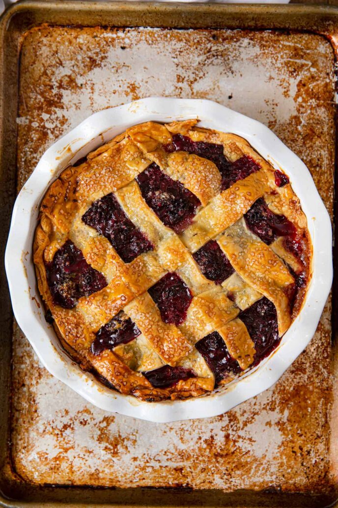 Blackberry Pie whole pie in pie plate