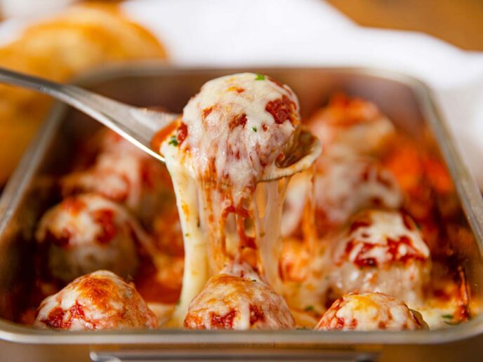 Cheesy Meatball Casserole Recipe Dinner Then Dessert