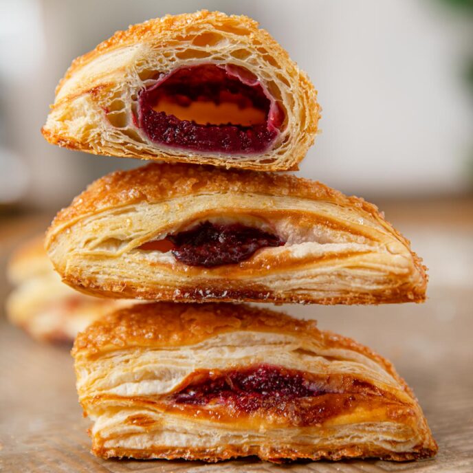 Cherry Turnovers in a stack