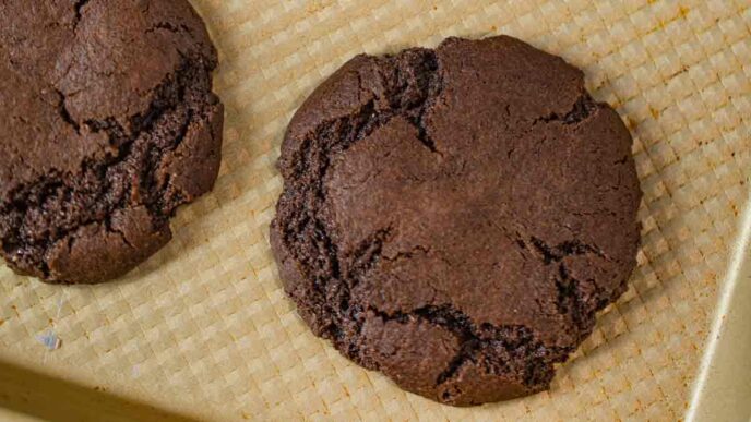 Chewy Chocolate Cookies on baking tray