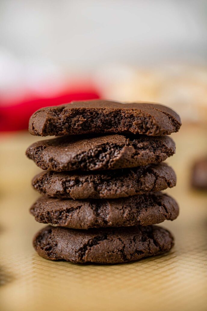 Stack of chocolate cookies