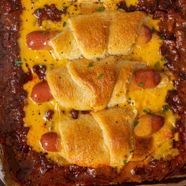 Aerial view of casserole 4x3