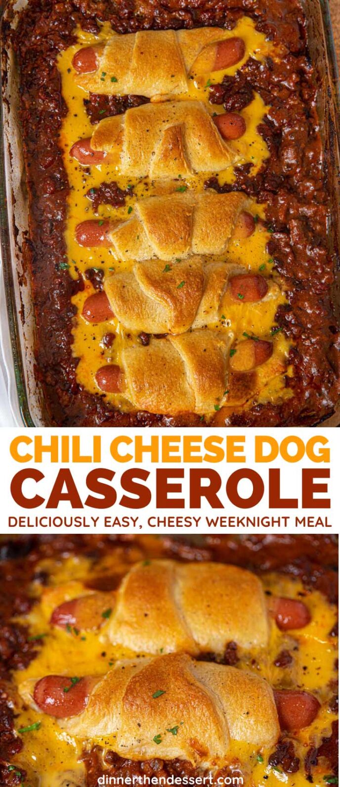 Chili Cheese Dog Casserole collage