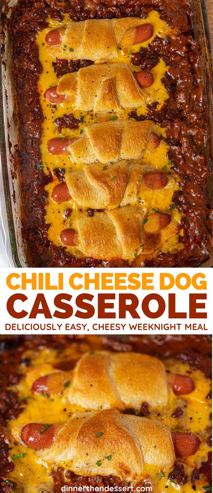 Chili Cheese Dog Casserole Recipe - Dinner, then Dessert