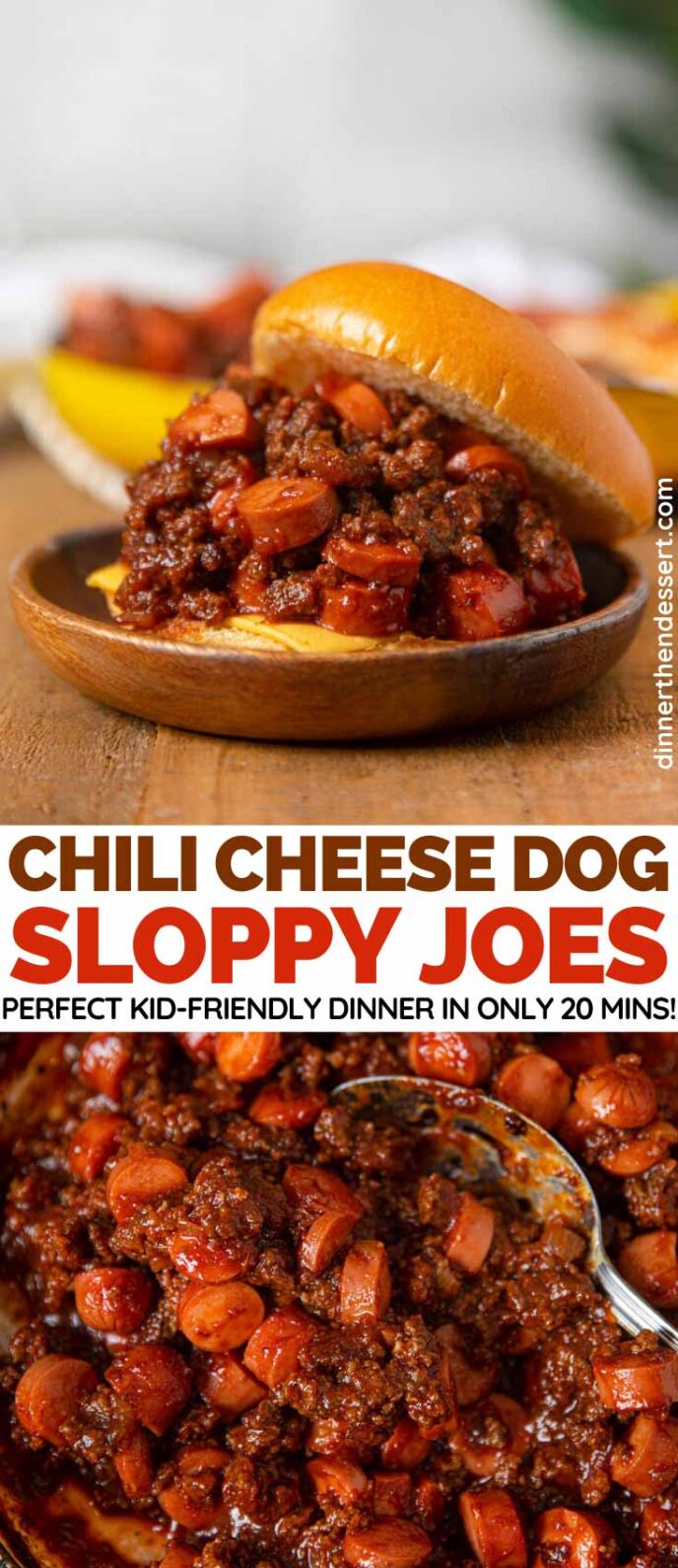 Chili Cheese Dog Sloppy Joes collage