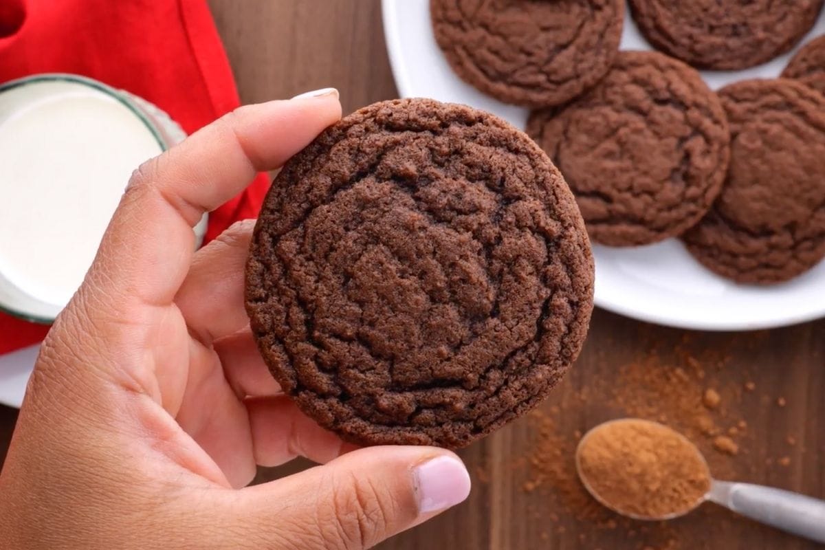 Chocolate Cookies held by hand