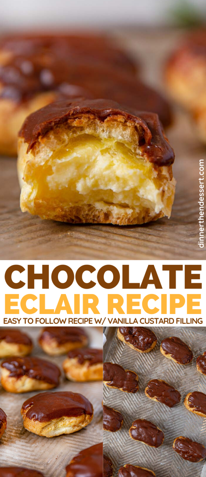 Chocolate Eclair Recipe (Easy to Follow Instructions!) Dinner, then