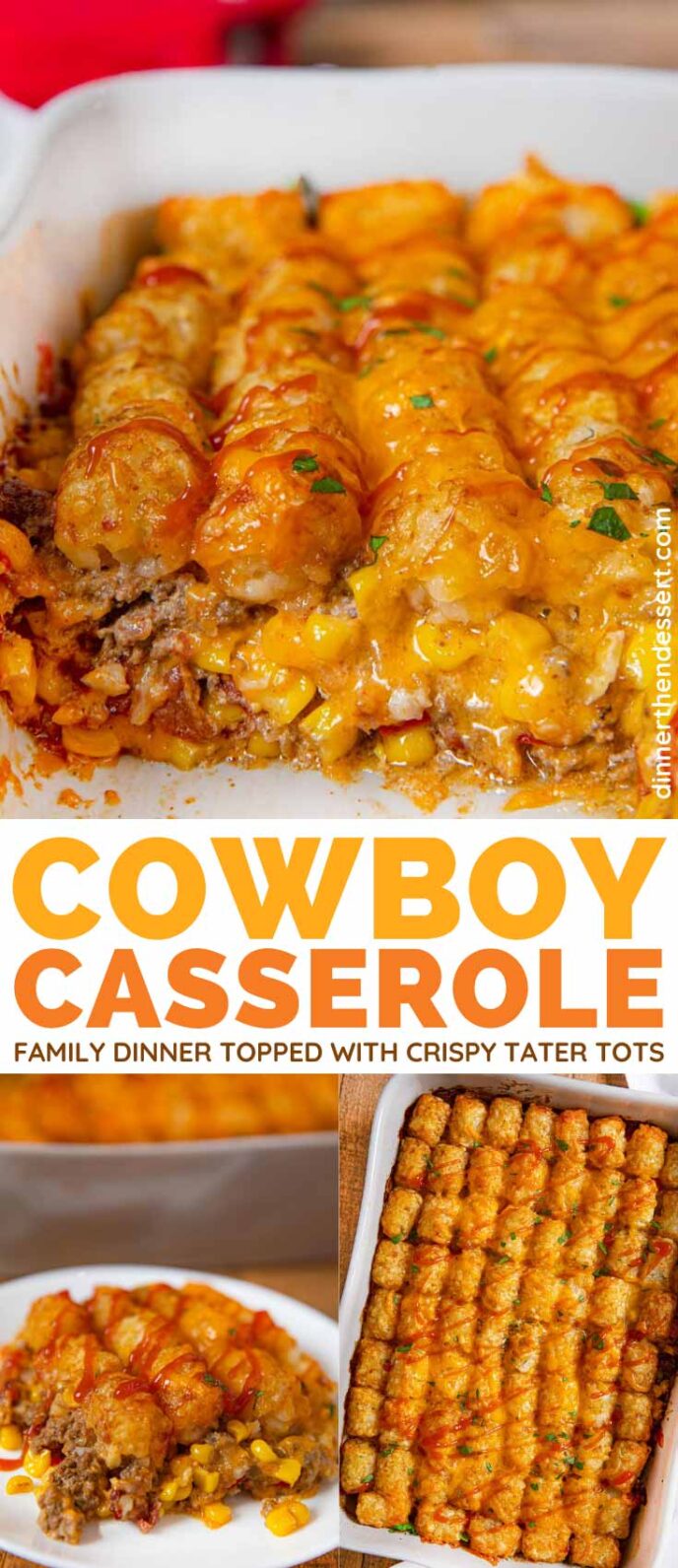 Cowboy Tater Tot Casserole collage