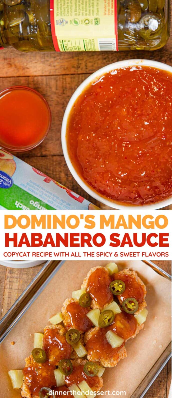 Domino's Mango Habanero Sauce (copycat) collage