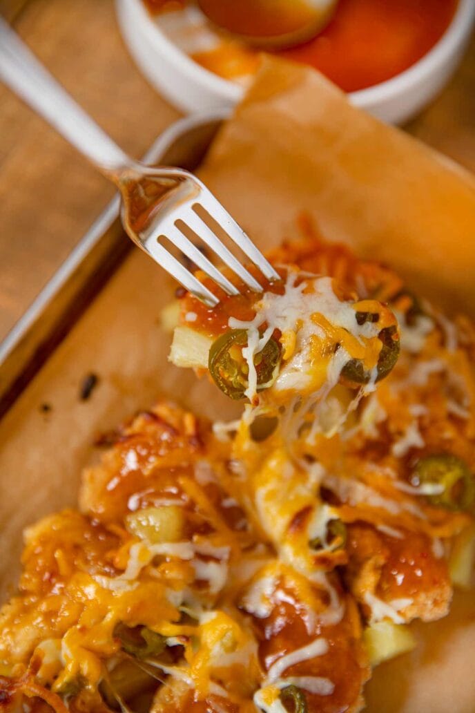 bite of appetizer on a fork