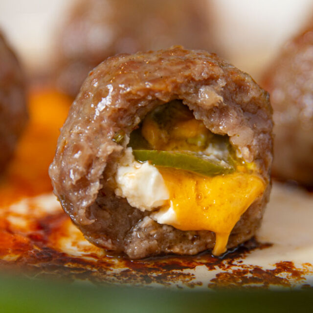 Jalapeno Popper Meatball in pan