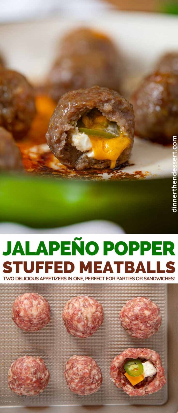 Jalapeno Popper Stuffed Meatballs collage