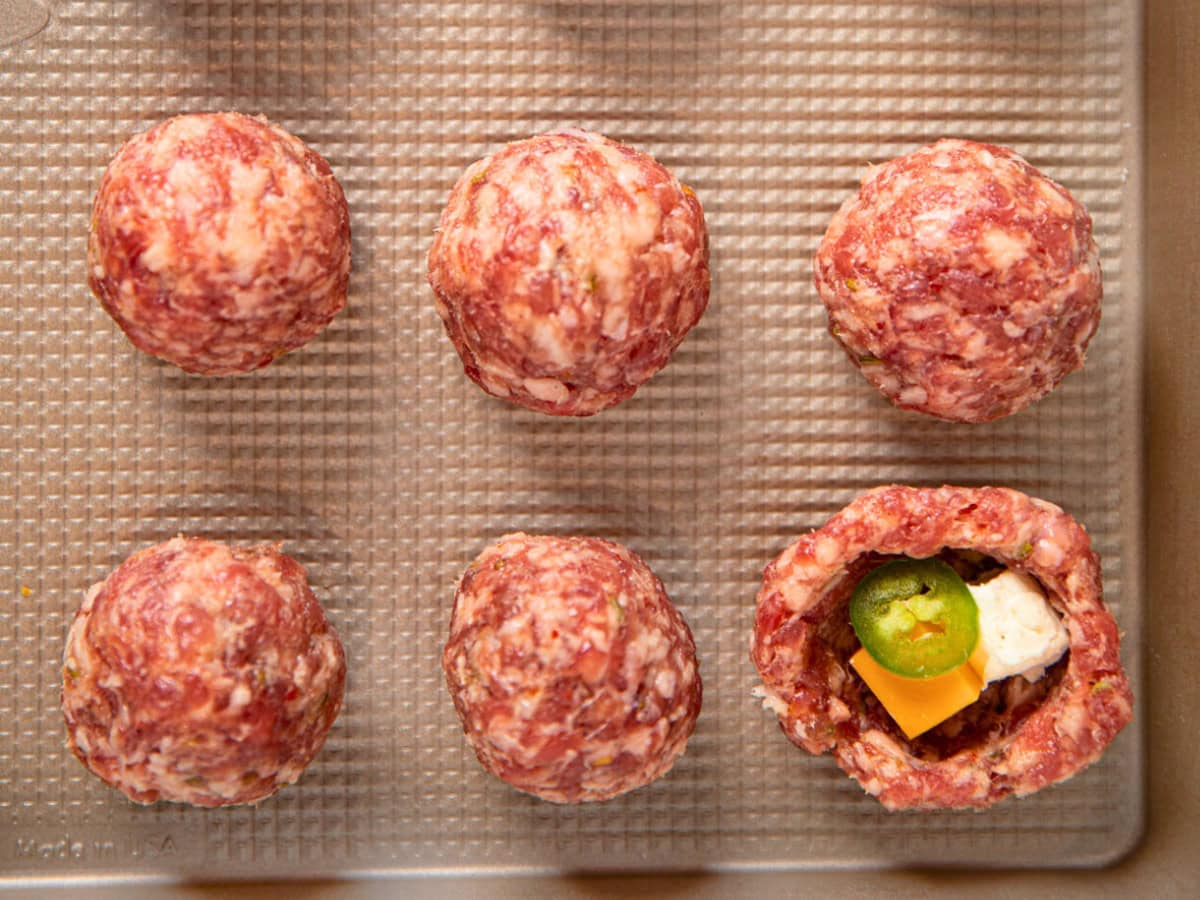 Stuffed meatball making process