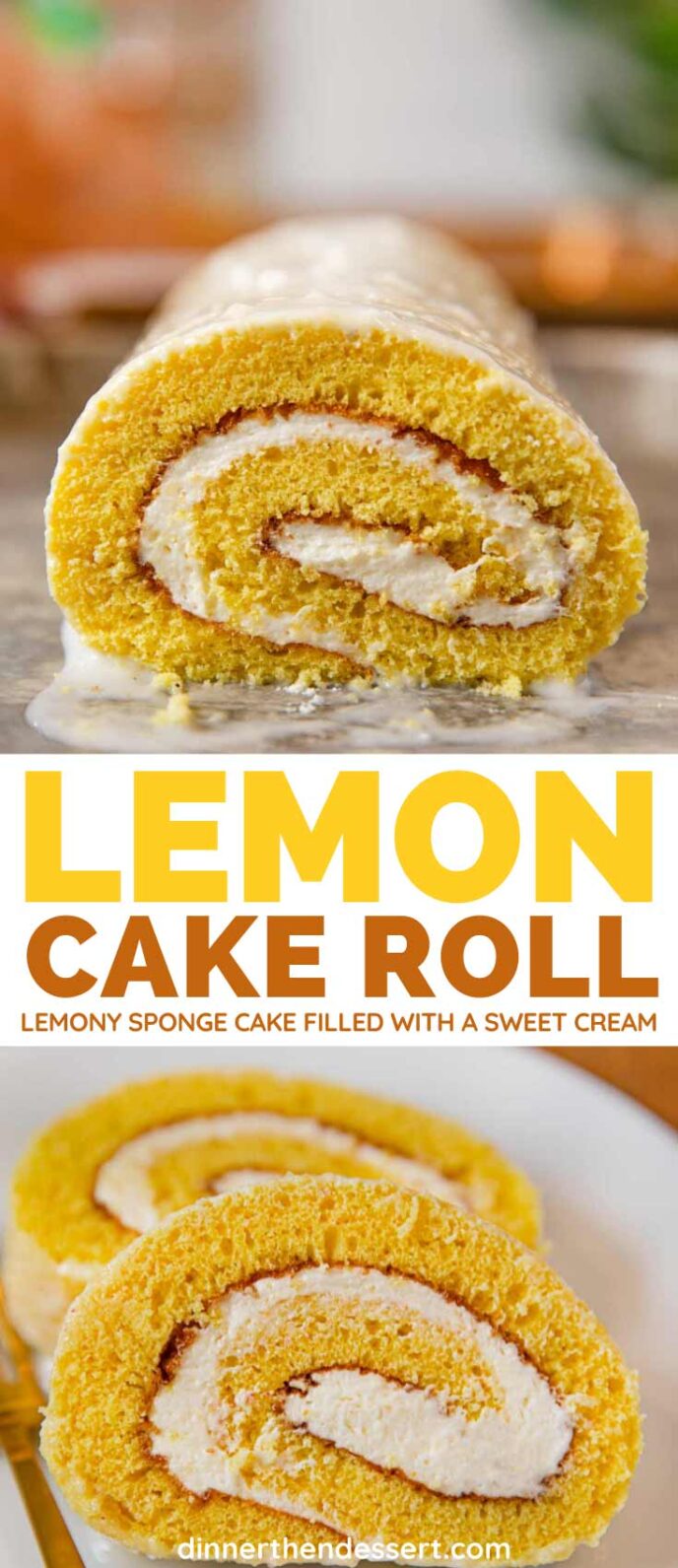 Lemon Cake Roll collage