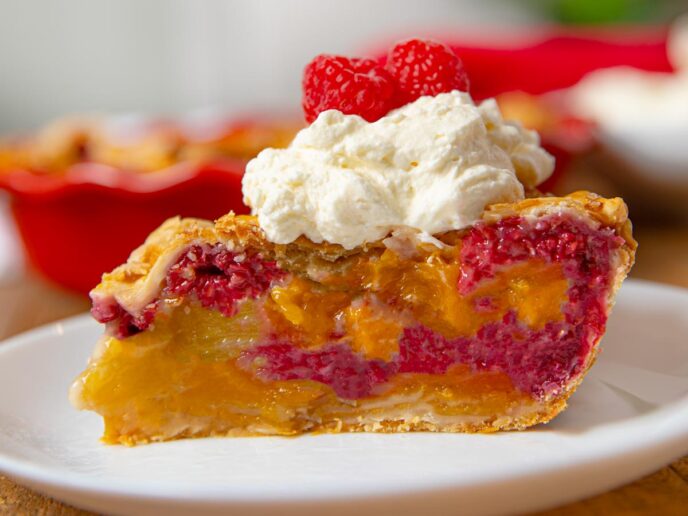 Raspberry Peach Pie Dinner Then Dessert