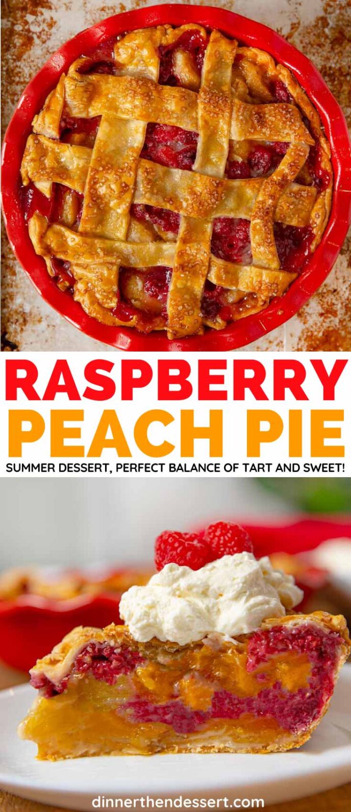 Raspberry Peach Pie collage