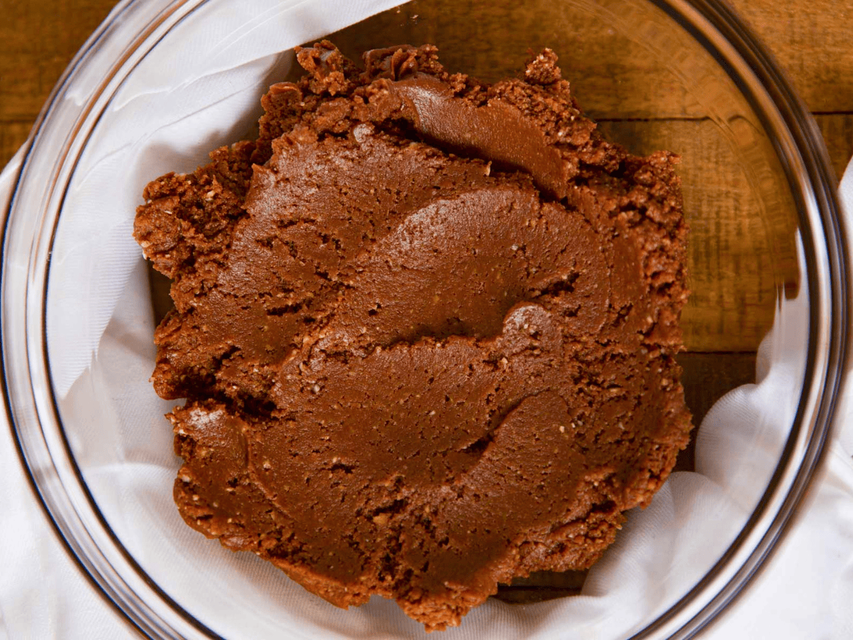 chocolate mixture in a glass bowl