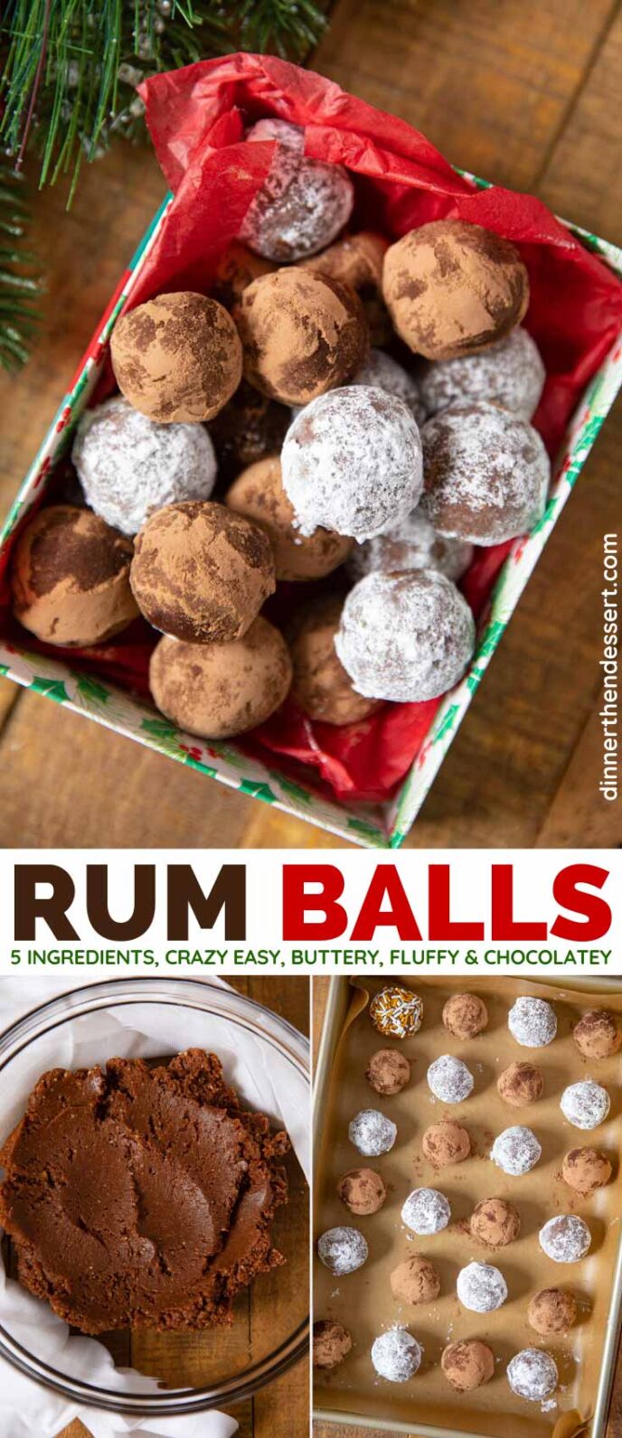 Chocolate Rum Balls Recipe or Easy Chocolate Bourbon Balls