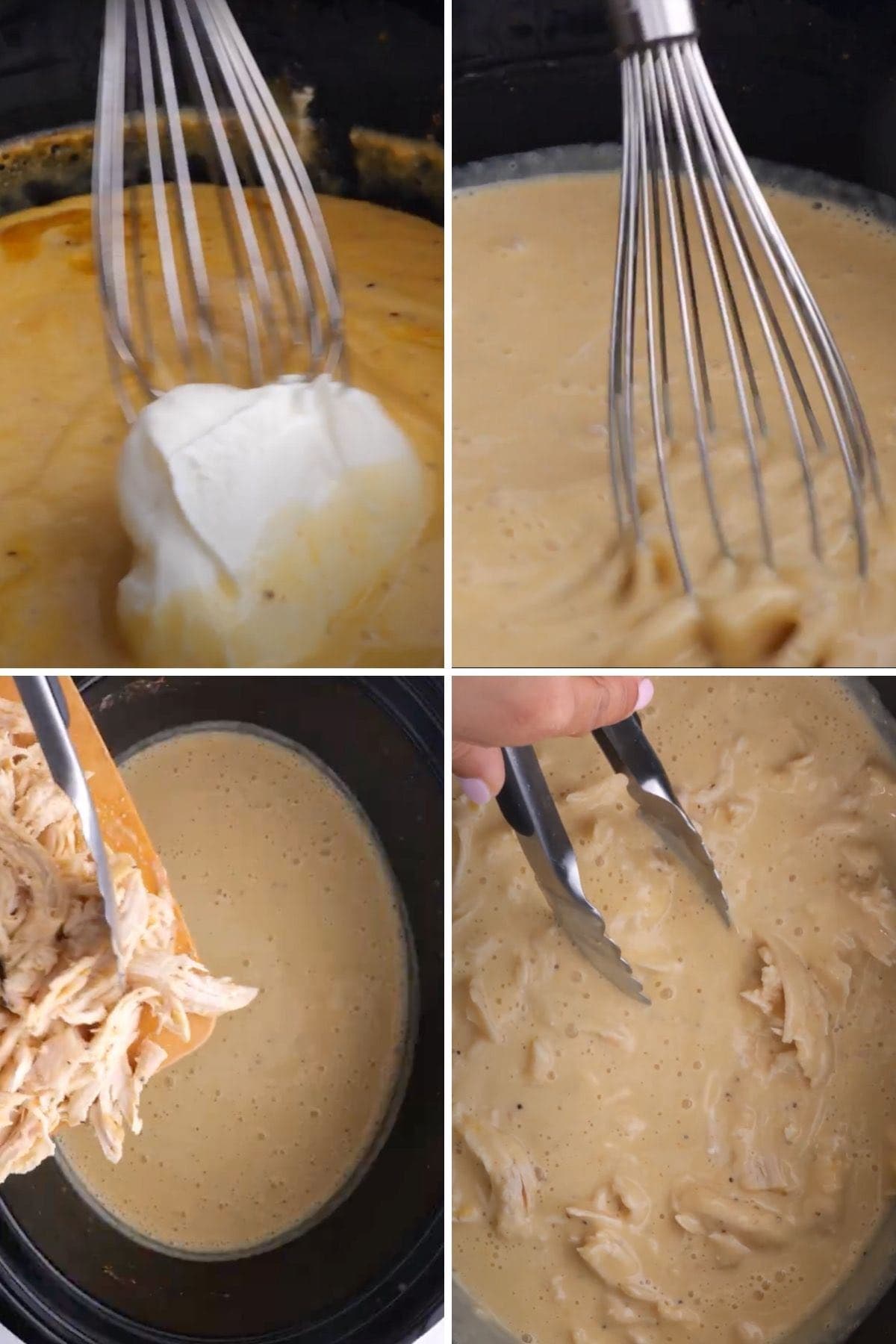 Adding Sour Cream to Slow Cooker Chicken and Gravy