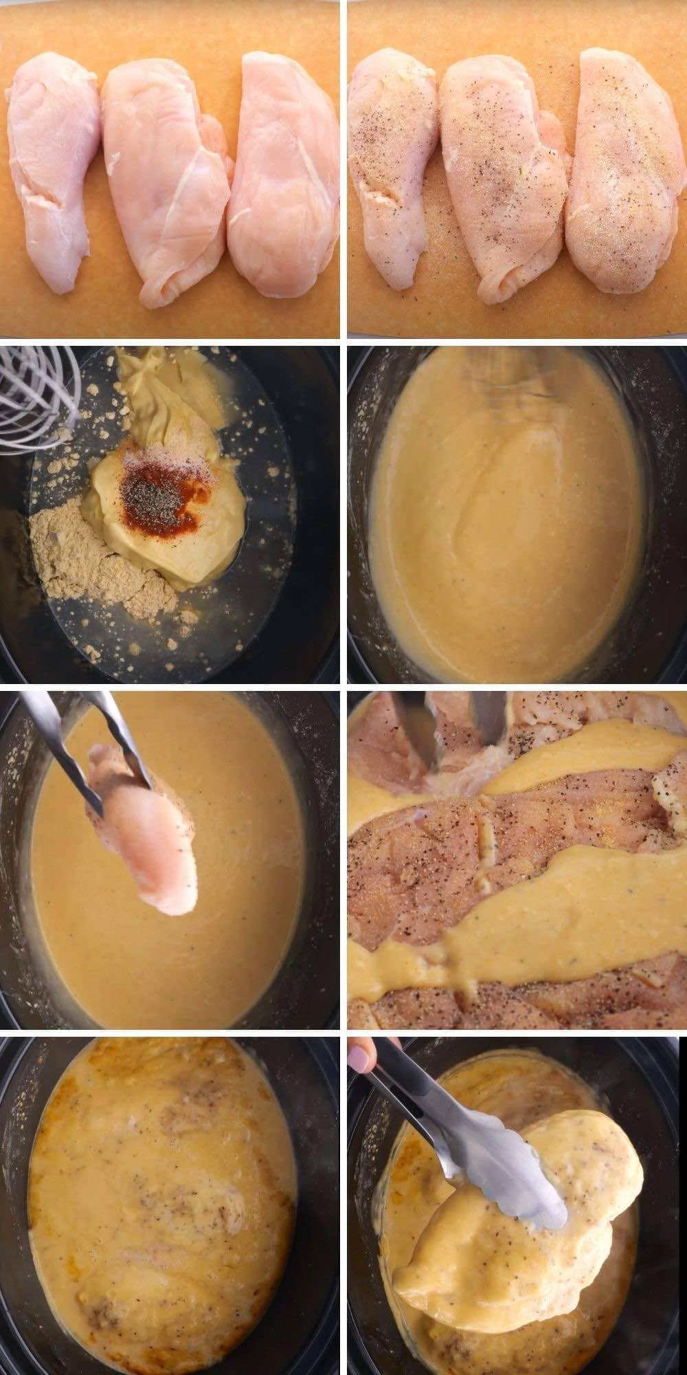Slow Cooker Chicken and Gravy Process