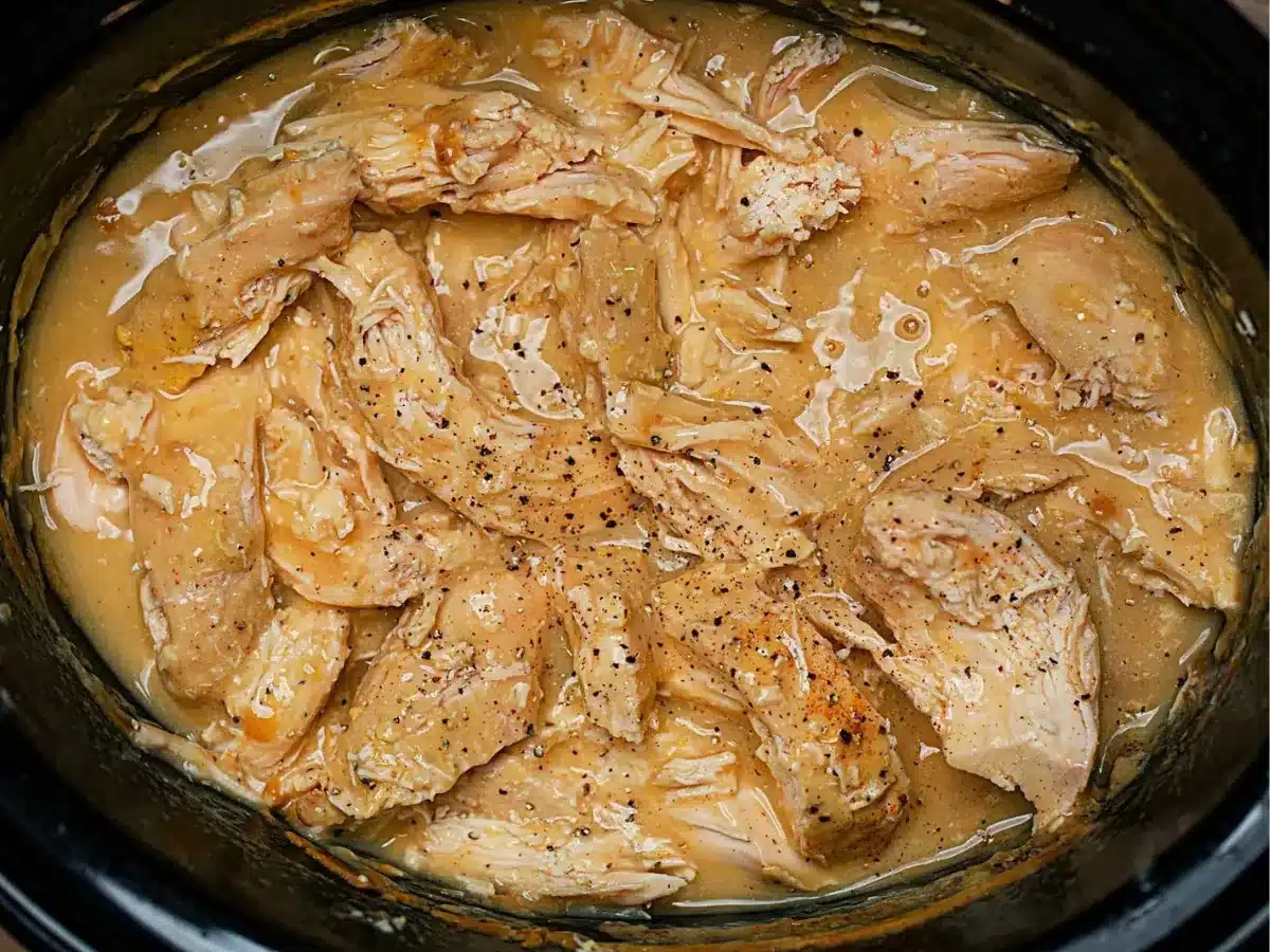 Chicken cooking in slow clooker