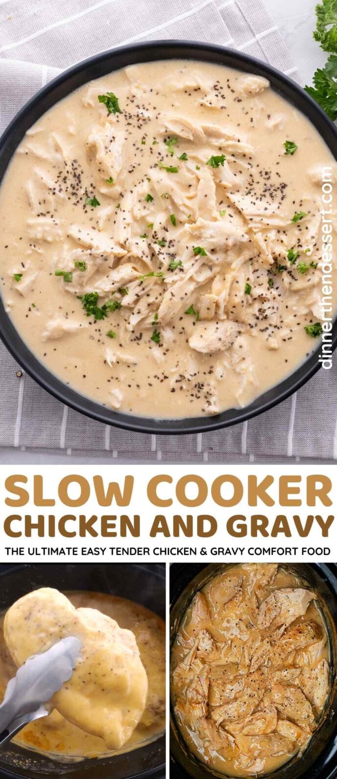 Slow Cooker Chicken and Gravy Collage