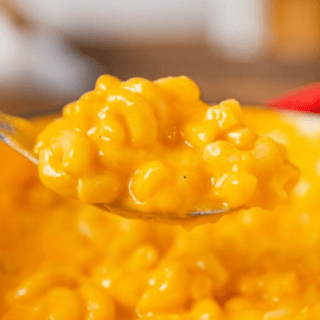 Close up of Mac in a spoon