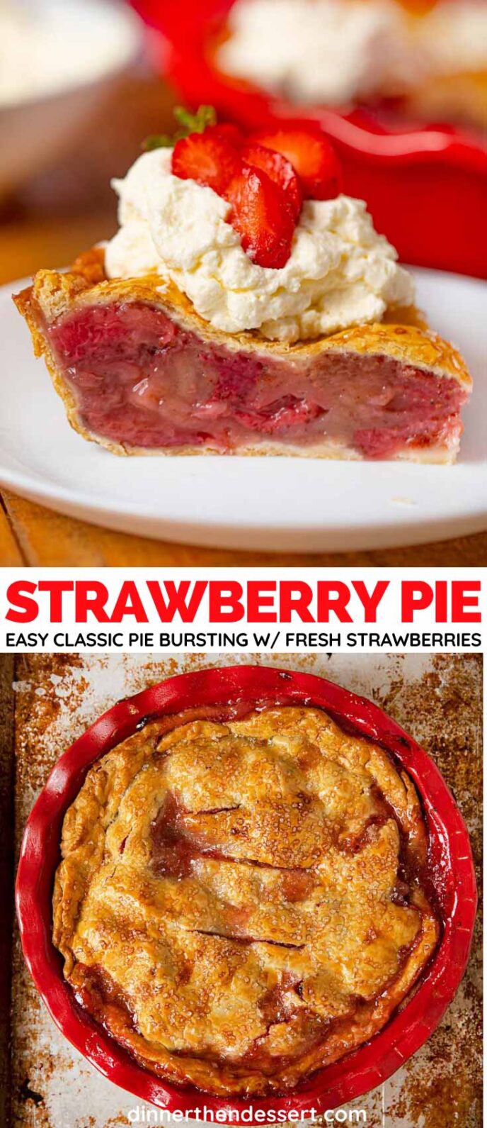 Baked Strawberry Pie Collage