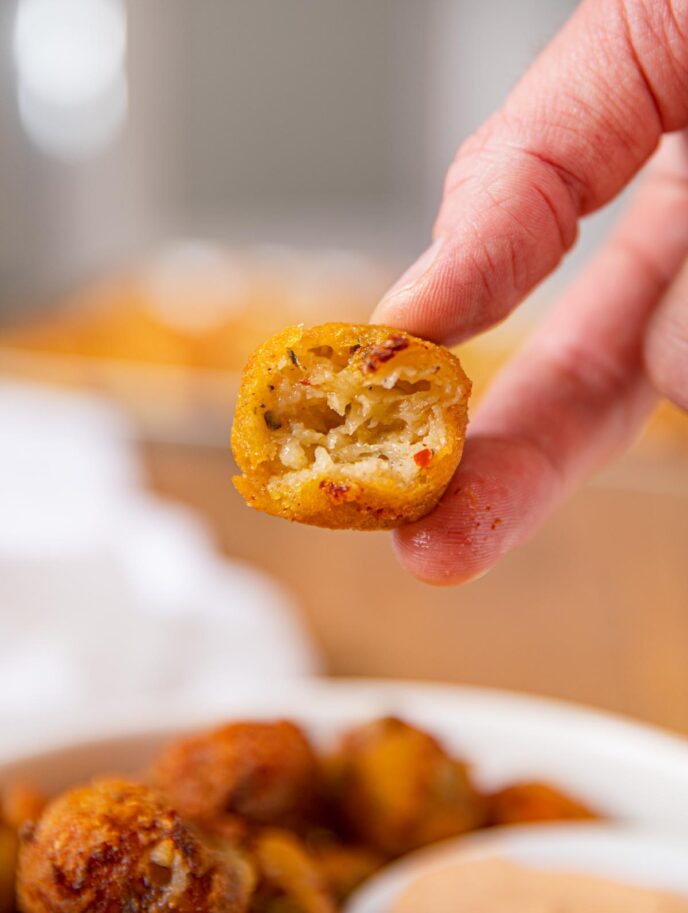 Texas Roadhouse Rattlesnake Bites (Copycat) inside bite