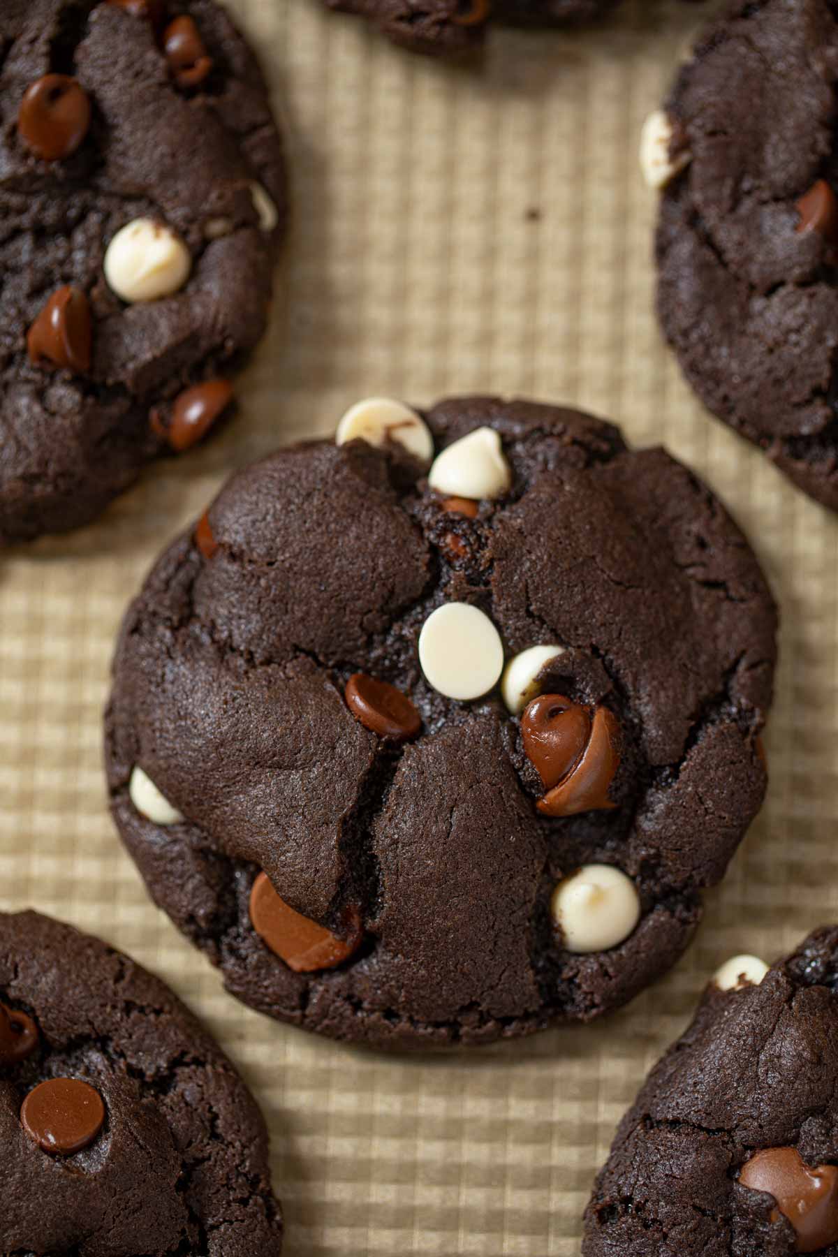 triple chocolate chip cookies