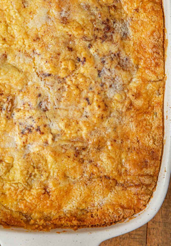 Close up photo of tray of Apple Crumble