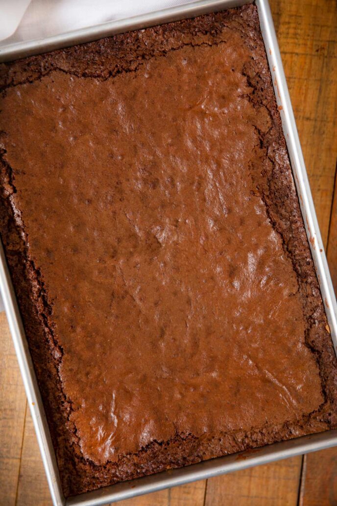 Chocolate Chip Cookie Brownies (Brookies) in baking dish