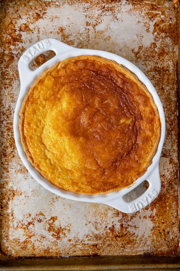 Buttermilk Pie in pie dish