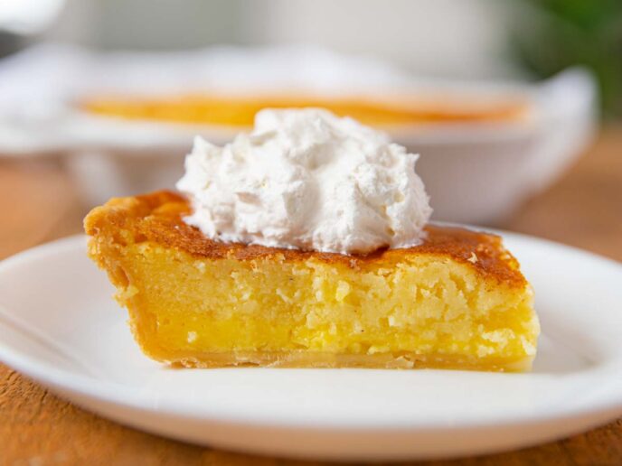 Buttermilk Pie slice on plate