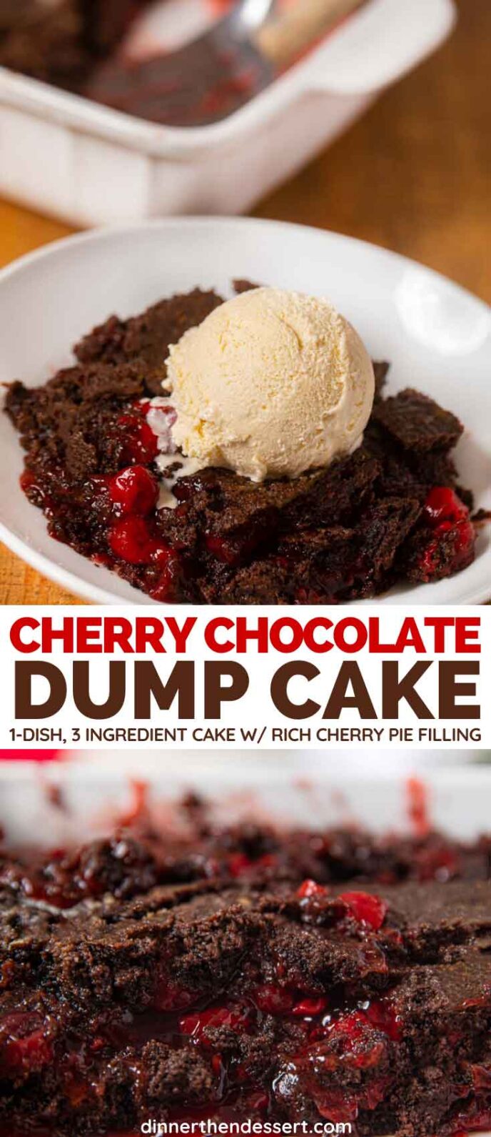 Cherry Chocolate Dump Cake collage