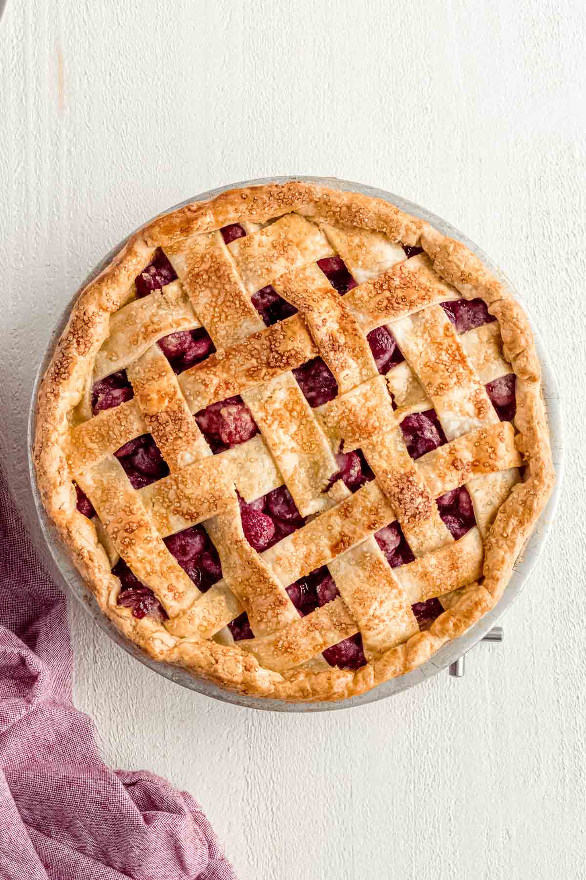 Cherry Pie in pie plate