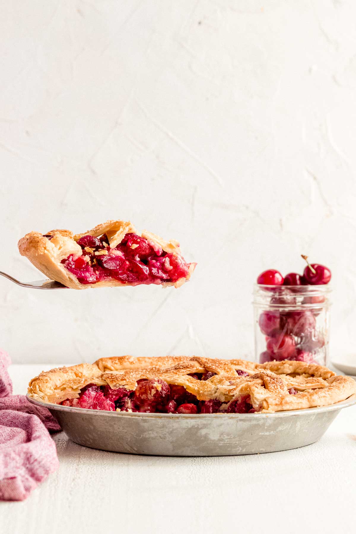 Cherry Pie slice being served