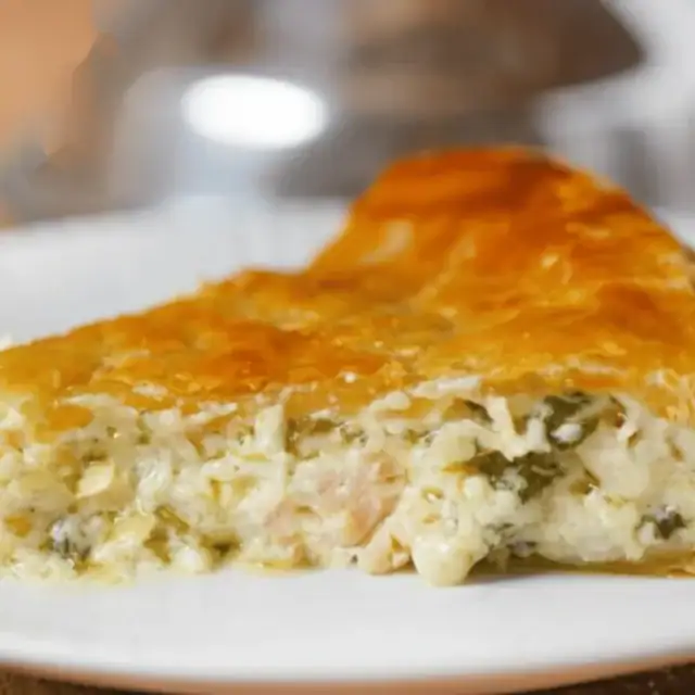 Slice of Chicken Pie on plate